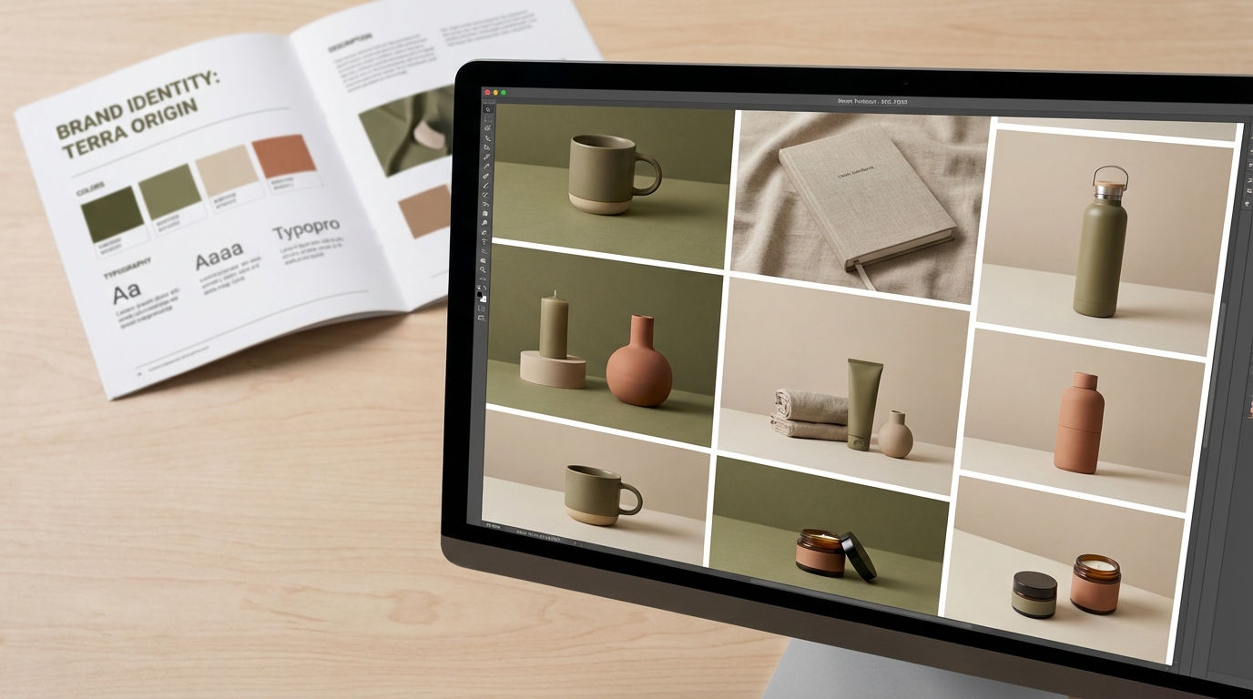 Consistent brand product photography grid