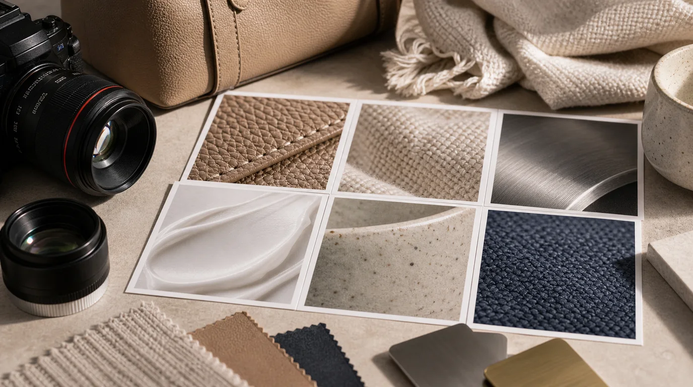 AI generated close-up product photo showing material texture