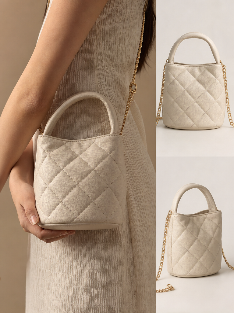 Quilted Mini Bucket Bag