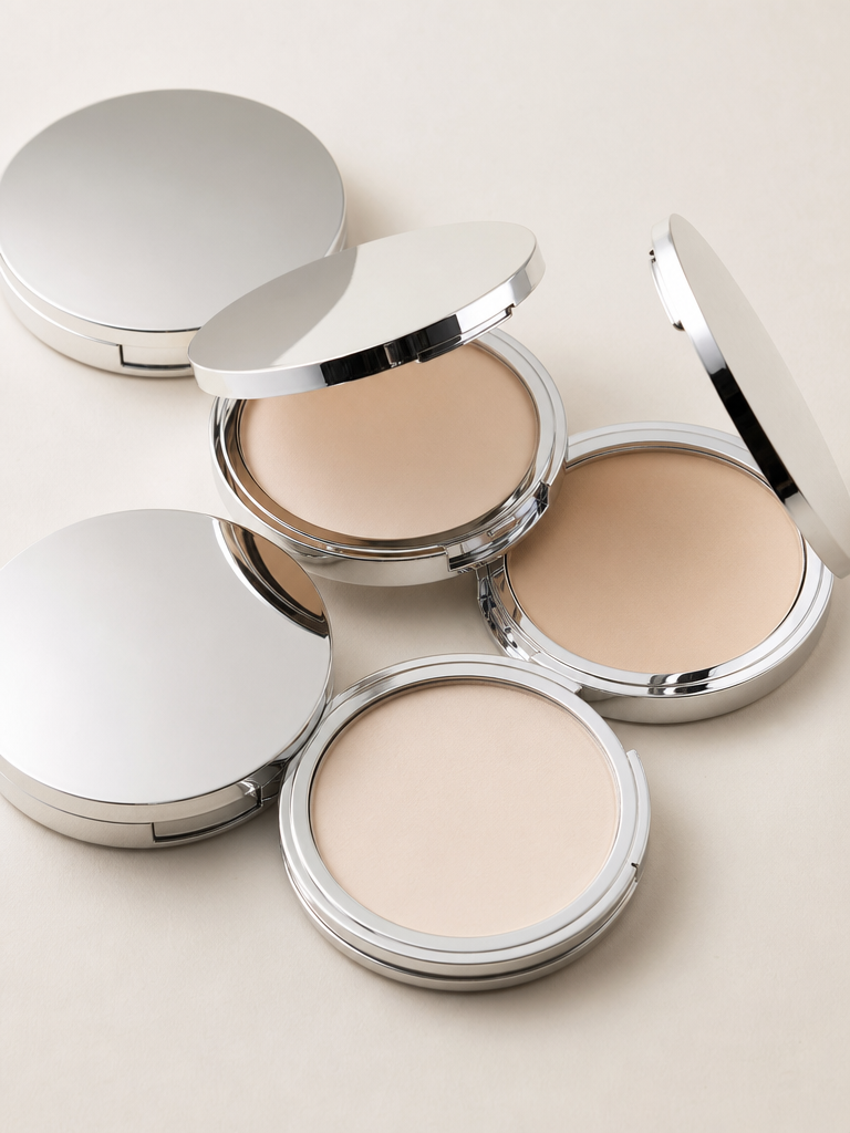 Round Silver Powder Pact