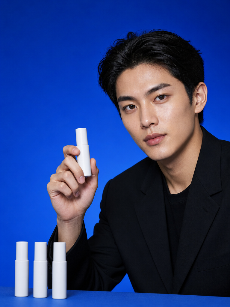 White Cylinder Skincare Bottles