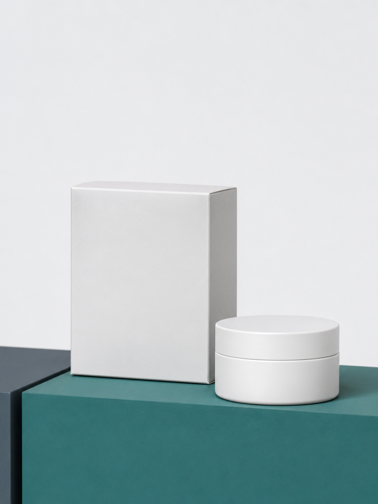 Hair Cream White Jar with Box