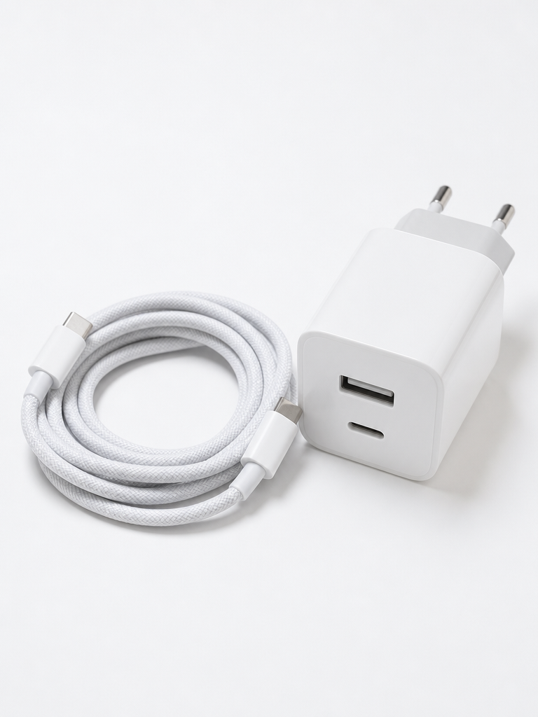 Dual-Port Charger and USB-C Cable Set