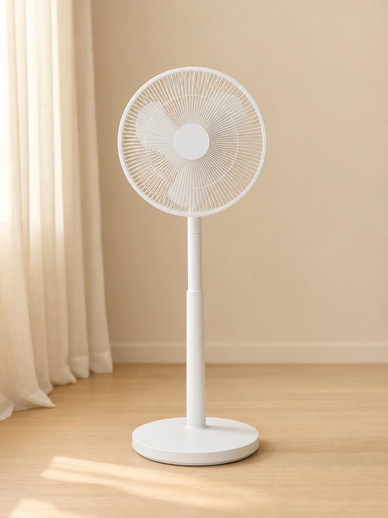 Minimal White Standing Fan