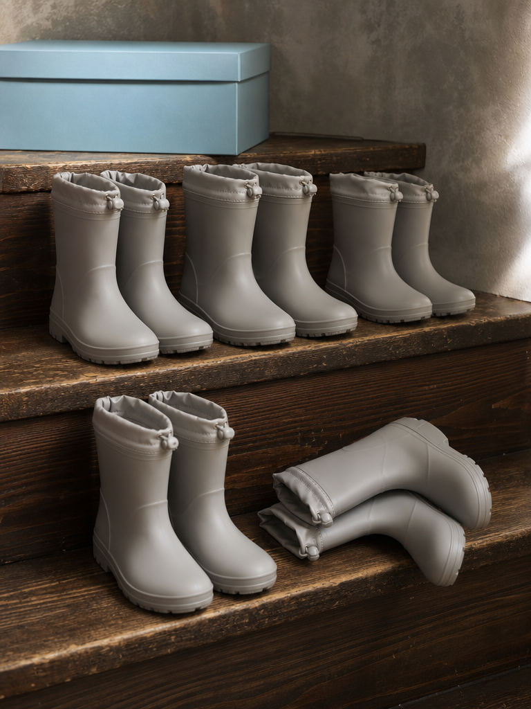 Grey Kids Rain Boots