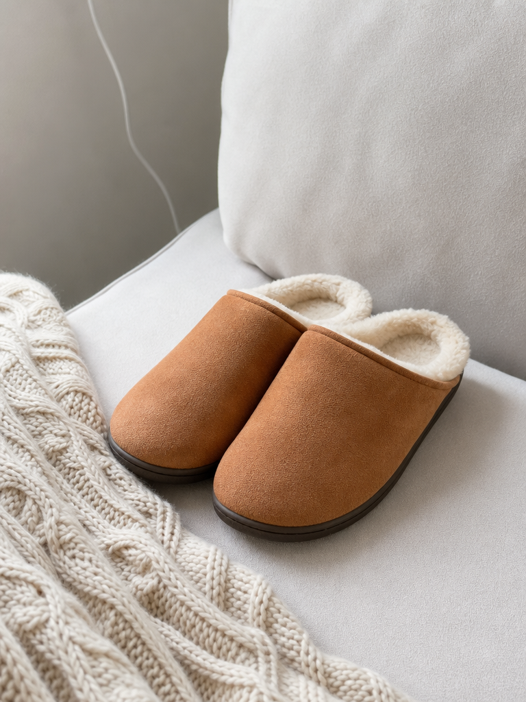 Suede Shearling Slippers