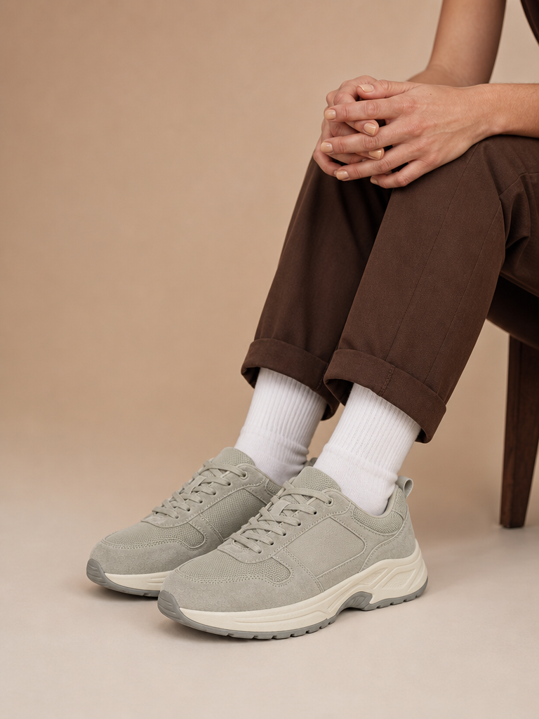 Sage Suede Chunky Sneakers