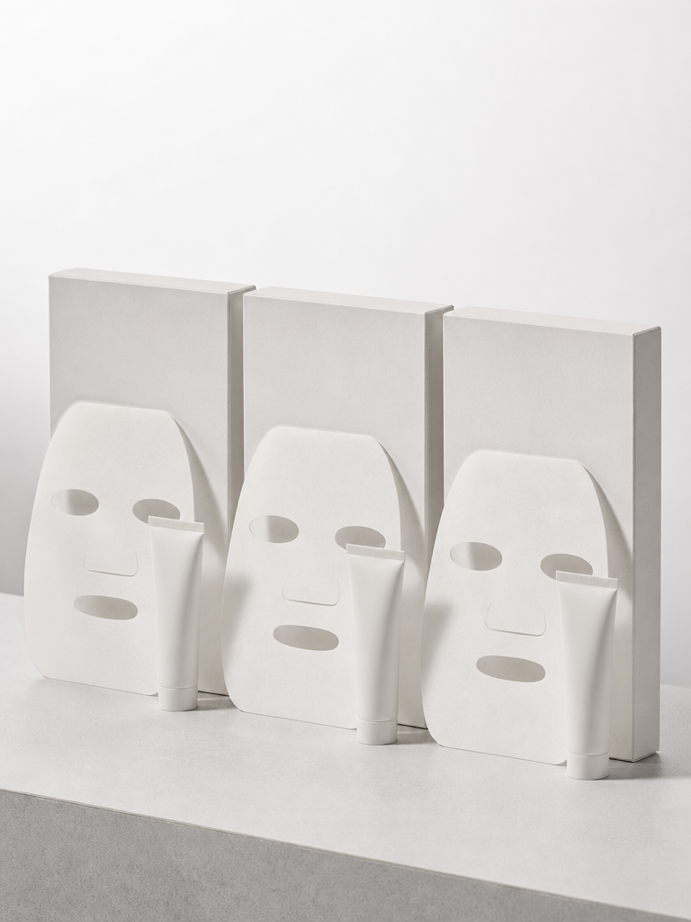 White Sheet Mask & Cream Tube Set