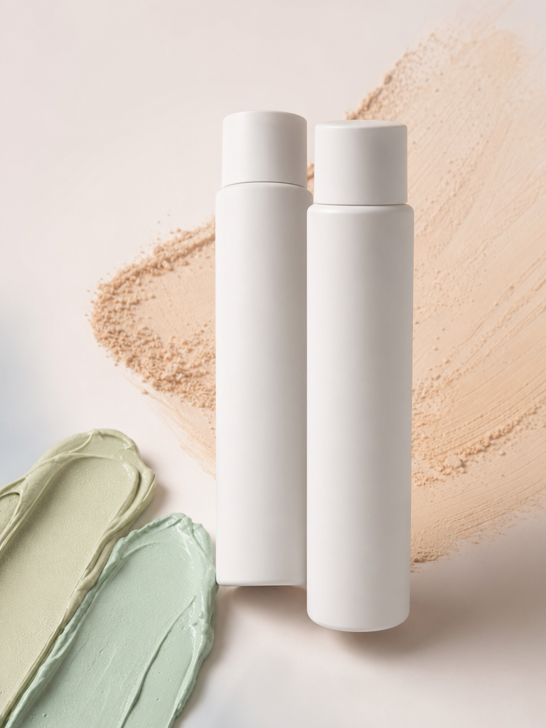 White Cylinder Bottle Pair