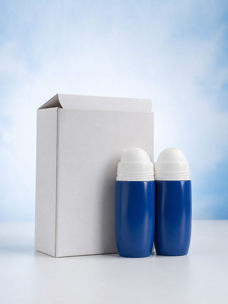 Blue Roll-on with White Box