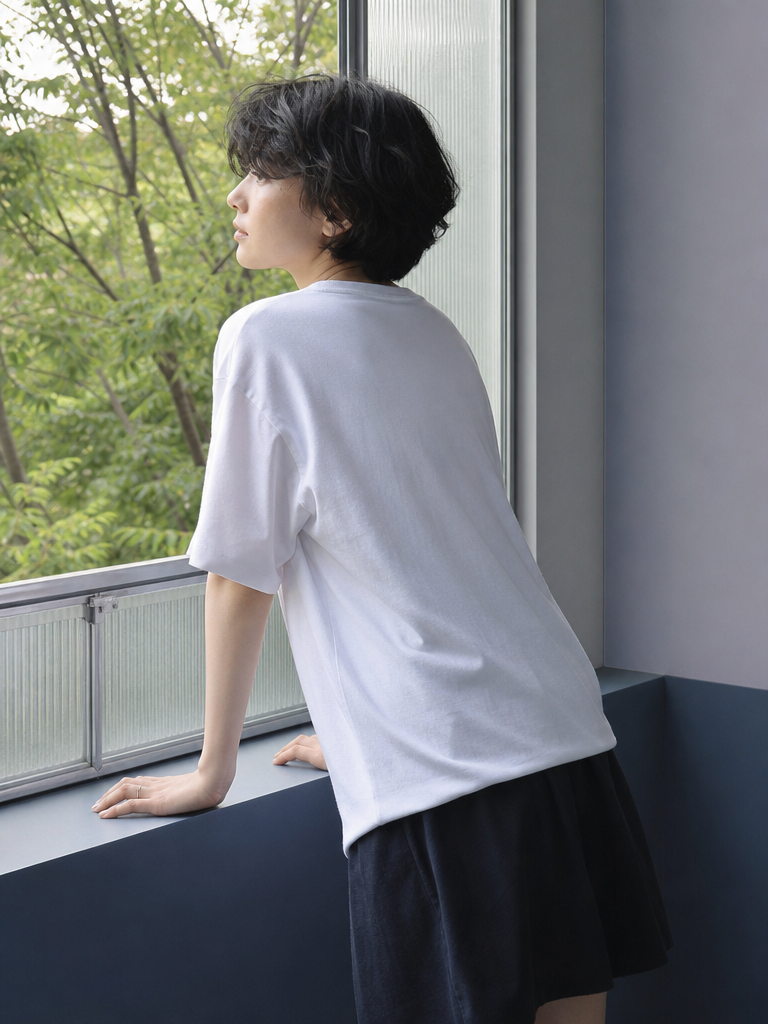 White Oversized Short-Sleeve T-Shirt