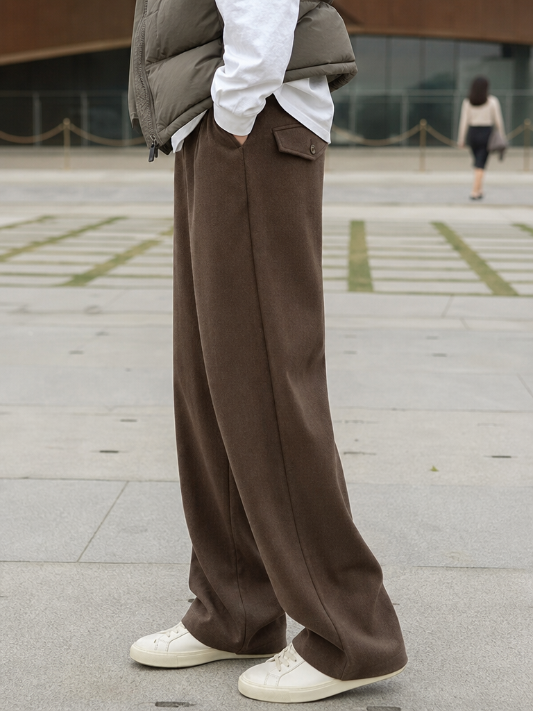 Brown Wide-Leg Pants