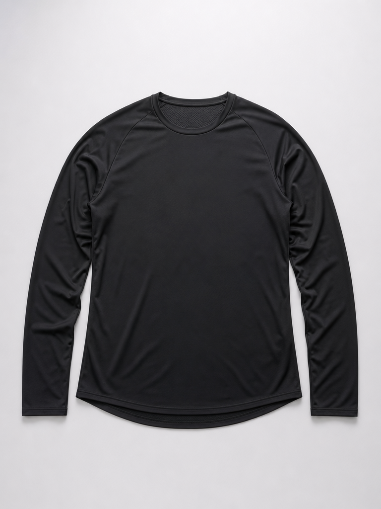 Black Raglin-Sleeve Wrap Tee