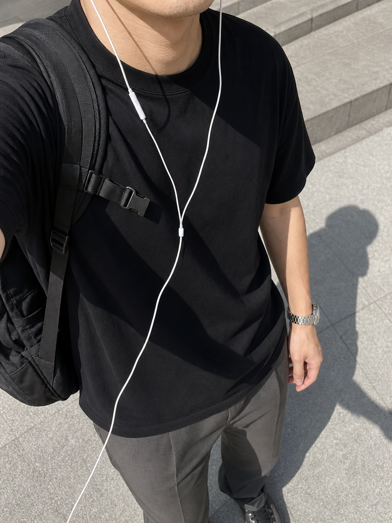 Black Regular-Fit Short Sleeve T-Shirt