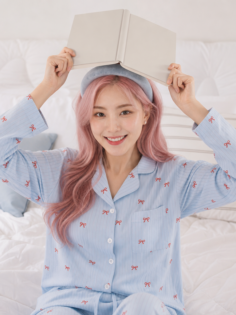 Ribbon Stripe Pajama Top