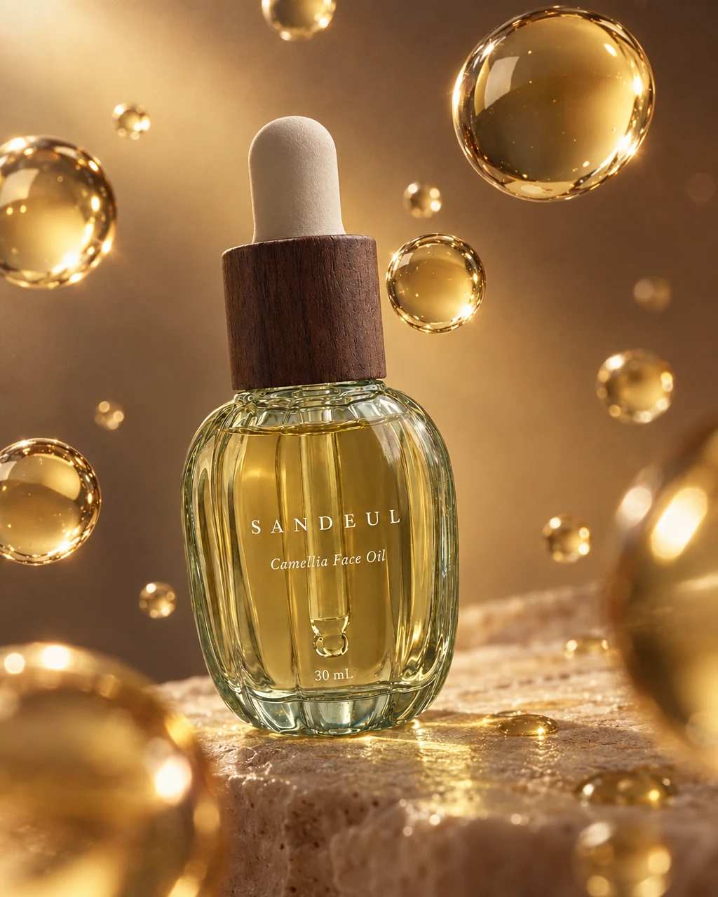 SANDEUL camellia face oil among golden oil drops